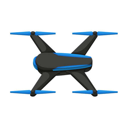 Drone cartoon vector icon.Cartoon vector illustration quadcopter. Isolated illustration of drone icon on white background.のイラスト素材