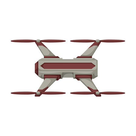 Drone cartoon vector icon.Cartoon vector illustration quadcopter. Isolated illustration of drone icon on white background.のイラスト素材