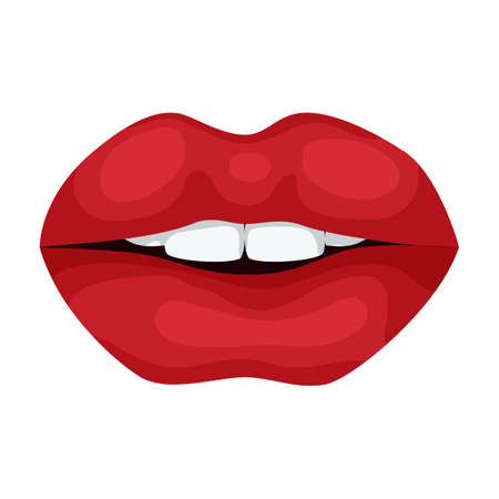 Female lip vector icon.Cartoon vector icon isolated on white background female lip.のイラスト素材