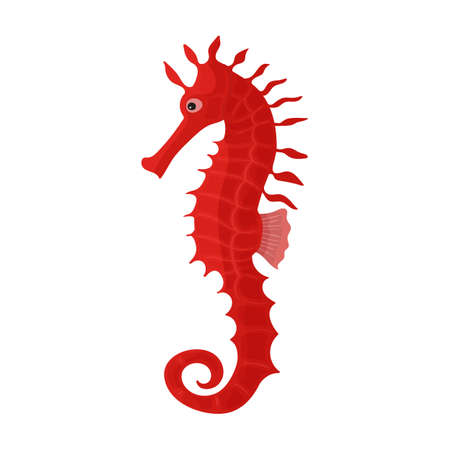 Sea horse vector icon.Cartoon vector icon isolated on white background sea horse.のイラスト素材