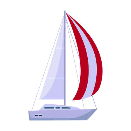 Sail yacht vector icon.Cartoon vector icon isolated on white background sail yacht.のイラスト素材