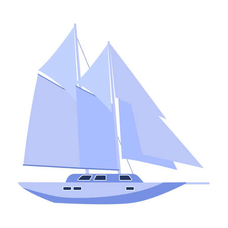 Sail yacht vector icon.Cartoon vector icon isolated on white background sail yacht.のイラスト素材