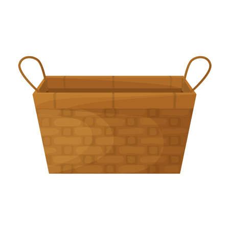 Wicker basket vector icon.Cartoon vector icon. isolated on white background wicker basket.のイラスト素材