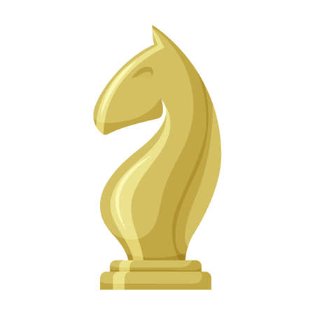 Chess game cartoon vector icon. Cartoon vector illustration of horse. Isolated illustration of chess game icon on white background.のイラスト素材