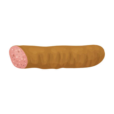 Sausage vector icon.Cartoon vector icon isolated on white background sausage.のイラスト素材