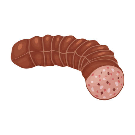 Sausage vector icon.Cartoon vector icon isolated on white background sausage.のイラスト素材