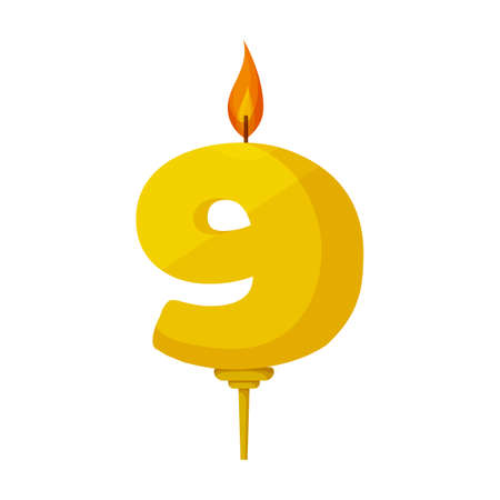 Birthday number vector icon.Cartoon vector icon isolated on white background birthday number.のイラスト素材