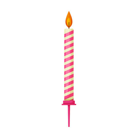 Birthday candle vector icon.Cartoon vector icon isolated on white background birthday candle.のイラスト素材