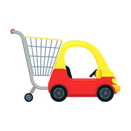 Trolley vector icon.Cartoon vector icon isolated on white background trolley.のイラスト素材