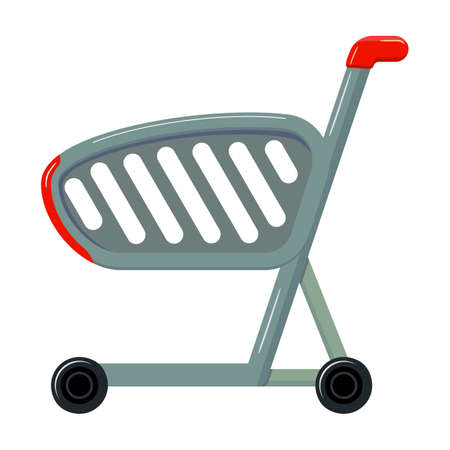 Trolley vector icon.Cartoon vector icon isolated on white background trolley.のイラスト素材