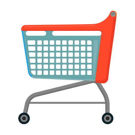 Trolley vector icon.Cartoon vector icon isolated on white background trolley.のイラスト素材