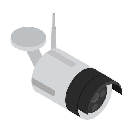 Security camera vector icon. Isometric vector icon isolated on white background security camera.
