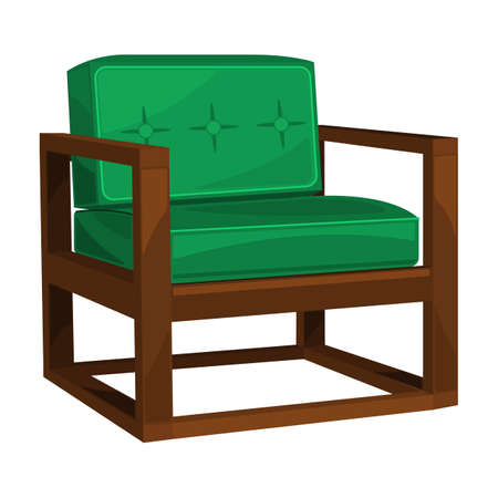 Home armchair vector cartoon icon. Vector illustration comfortable chair on white background. Isolated illustration cartoon icon home armchair.のイラスト素材