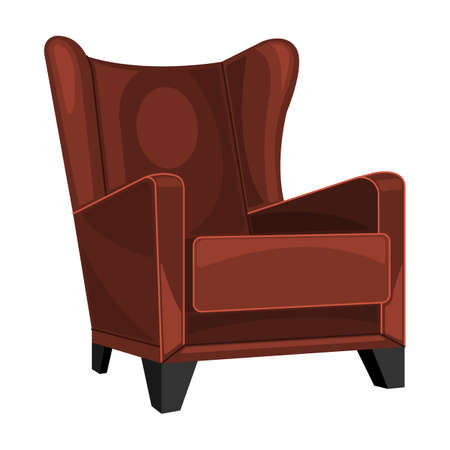 Home armchair vector cartoon icon. Vector illustration comfortable chair on white background. Isolated illustration cartoon icon home armchair.のイラスト素材