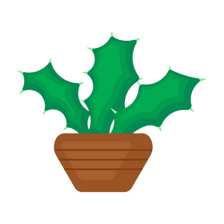 Houseplant cacti vector cartoon icon. Vector illustration cactus on white background. Isolated cartoon illustration icon houseplant cacti.のイラスト素材
