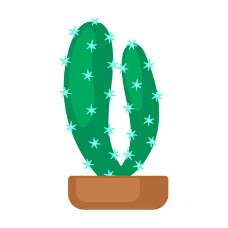 Houseplant cacti vector cartoon icon. Vector illustration cactus on white background. Isolated cartoon illustration icon houseplant cacti.のイラスト素材
