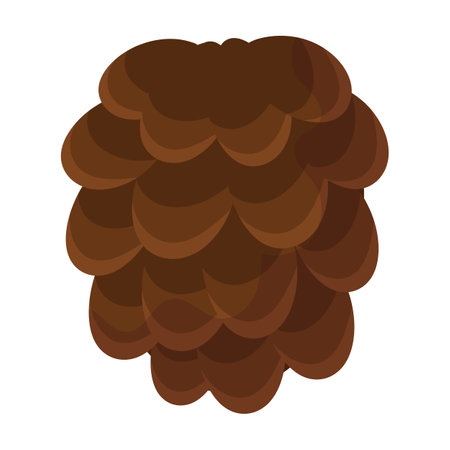 Cone pine isolated cartoon icon. Vector illustration spruce pinecone on white background. Vector cartoon illustration icon cone pine.のイラスト素材