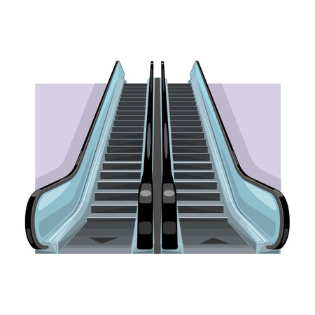 Escalator vector icon.Cartoon vector icon isolated on white background escalator.のイラスト素材