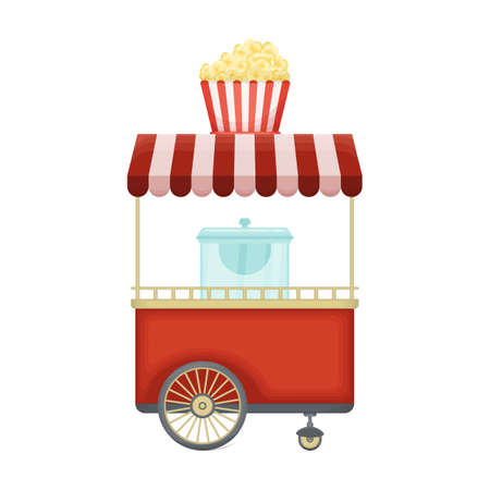 Food trailer vector icon.Cartoon vector icon isolated on white background food trailer.のイラスト素材