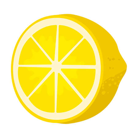 Slice of lemon vector icon.Cartoon vector icon isolated on white background slice of lemon.のイラスト素材