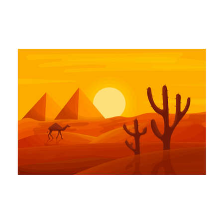 Desert vector icon.Cartoon vector icon isolated on white background desert.のイラスト素材