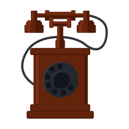 Retro phone vector icon.Cartoon vector icon isolated on white background retro phone.のイラスト素材
