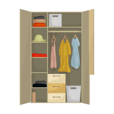 Cupboard vector icon.Cartoon vector icon isolated on white background cupboard.のイラスト素材