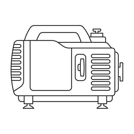 Generator vector icon.Outline vector icon isolated on white background generator.のイラスト素材