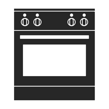 Oven vector black icon. Vector illustration stove on white background. Isolated black illustration icon of oven and stove.のイラスト素材