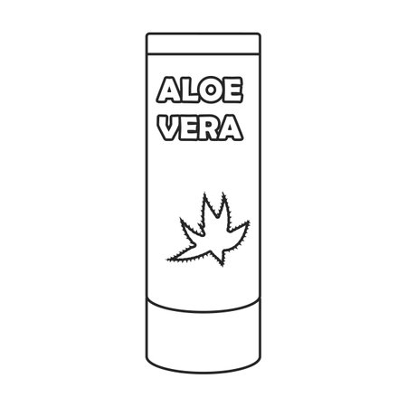 Aloe vera vector outline icon. Vector illustration plant on white background. Isolated outline illustration icon of aloe vera .のイラスト素材