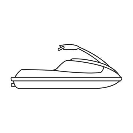 Jet ski vector outline icon. Vector illustration jetski on white background. Isolated outline illustration icon of jet ski .のイラスト素材