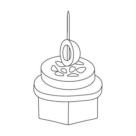 Canape vector outline icon. Vector illustration food appetizer on white background. Isolated outline illustration icon of canape .のイラスト素材