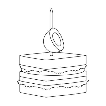 Canape vector outline icon. Vector illustration food appetizer on white background. Isolated outline illustration icon of canape .のイラスト素材