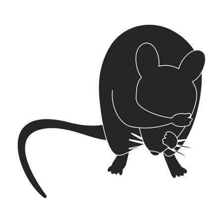 Mouse vector black icon. Vector illustration rat on white background. Isolated black illustration icon of mouse .のイラスト素材