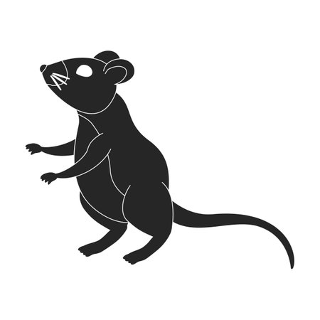Mouse vector black icon. Vector illustration rat on white background. Isolated black illustration icon of mouse .のイラスト素材