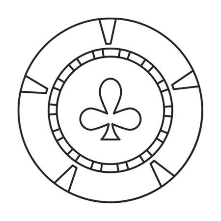 Chip casino vector outline icon. Vector illustration stack on white background. Isolated outline illustration icon of chip casino.のイラスト素材