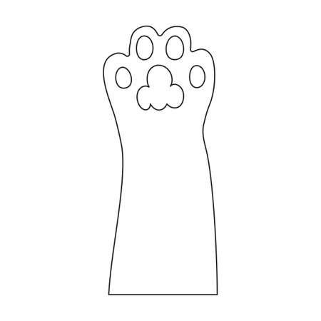 Paw cat vector outline icon. Vector illustration foot on white background. Isolated outline illustration icon of paw cat.のイラスト素材