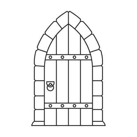 Vector of Door medieval vector outline - ID:171812860 - Royalty Free ...