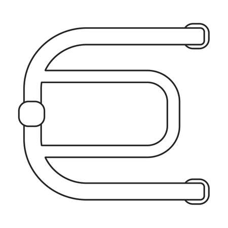 Towel rail vector outline icon. Vector illustration radiator dryer on white background. Isolated outline illustration icon of towel rail .のイラスト素材