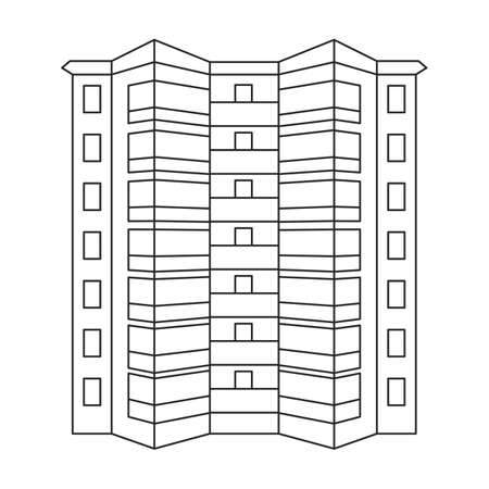 Building high vector outline icon. Vector illustration skyscraper on white background. Isolated outline illustration icon of building high .のイラスト素材
