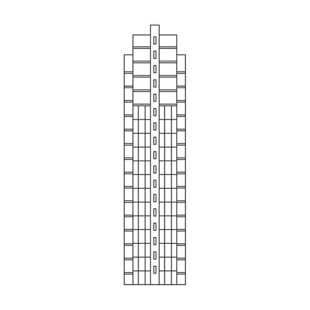 Building high vector outline icon. Vector illustration skyscraper on white background. Isolated outline illustration icon of building high .のイラスト素材