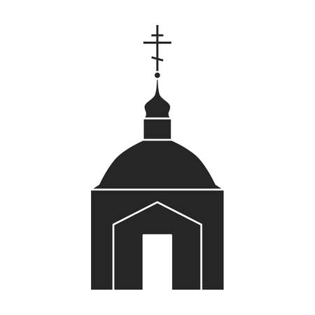 Church vector icon.Black vector icon isolated on white background church.のイラスト素材