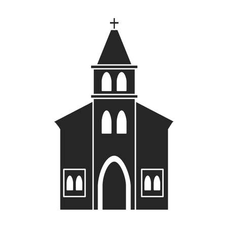 Church vector icon.Black vector icon isolated on white background church.のイラスト素材