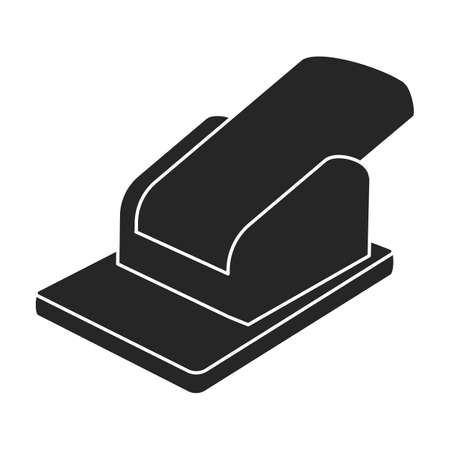 Stapler vector black icon. Vector illustration puncher on white background. Isolated black illustration icon stapler.のイラスト素材