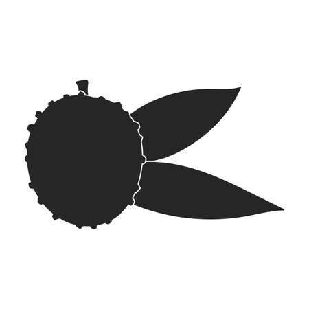 Lychee vector icon.Black vector icon isolated on white background lychee.のイラスト素材