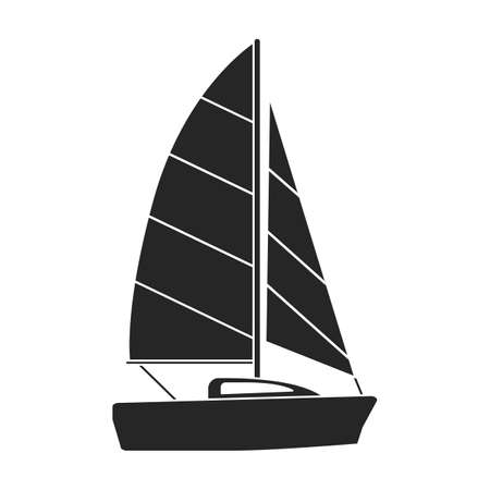 Sail yacht vector icon.Black vector icon isolated on white background sail yacht.のイラスト素材