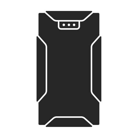 Power bank vector icon.Black vector icon isolated on white background power bank.のイラスト素材
