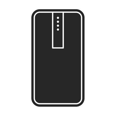 Power bank vector icon.Black vector icon isolated on white background power bank.のイラスト素材