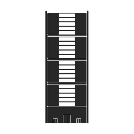 High buildings vector icon.Black vector icon isolated on white background high buildings.のイラスト素材