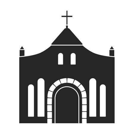 Church vector icon.Black vector icon isolated on white background church.のイラスト素材